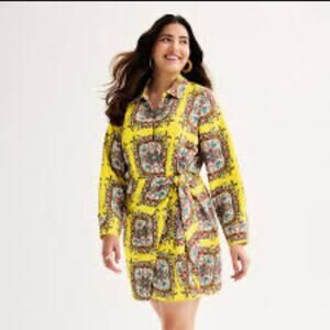 Women’s Intempo faux wrap shirt dress size XXL excellent maximalist